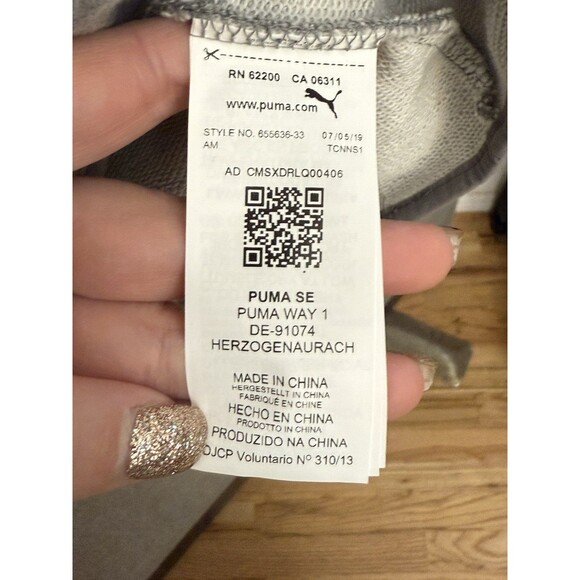 NWOT Boys M Medium  Gray Puma Hoodie Sweatshirt Retail $50 - Picture 4 of 8